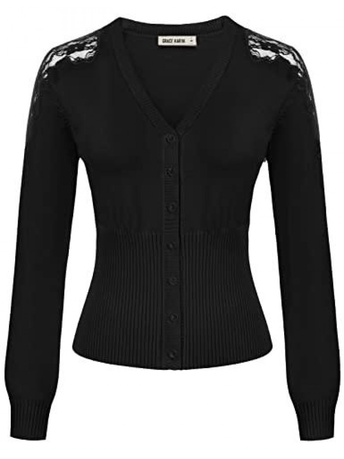 KARIN Women Lace Emborided Cardigan Bolero ShrugsButton Dwon Sweater 