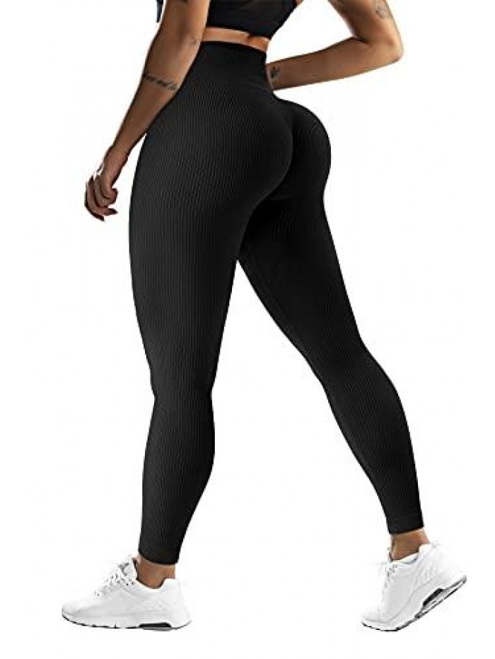 Women Leopard Scrunch Butt Lifting Leggings Seamless High Waisted Yoga Pants 