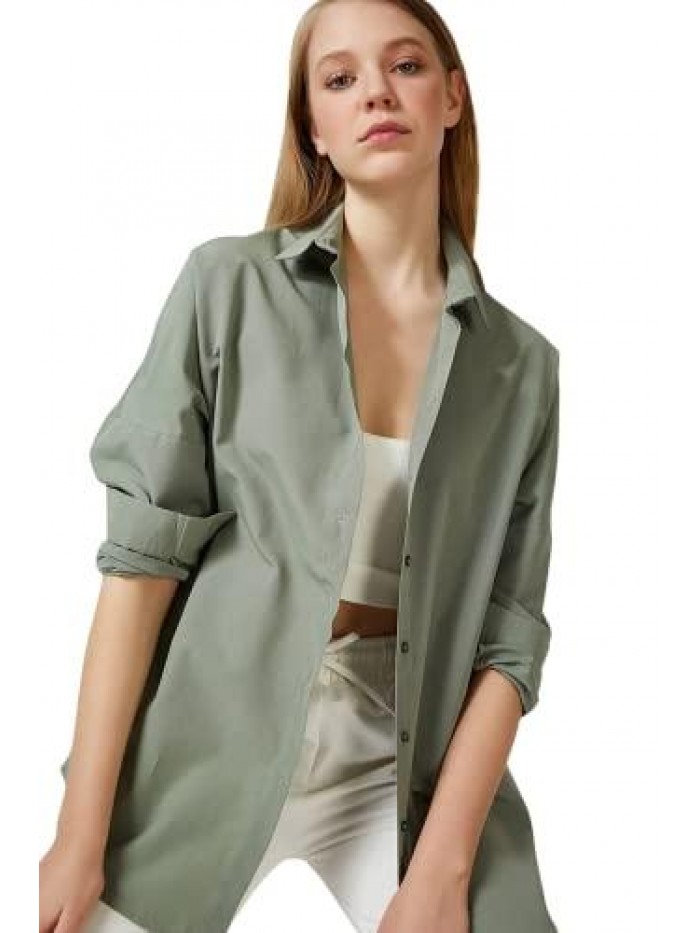 Dressy Blouses Tops, Casual Long Sleeve Loose Fit Button Down Shirts 