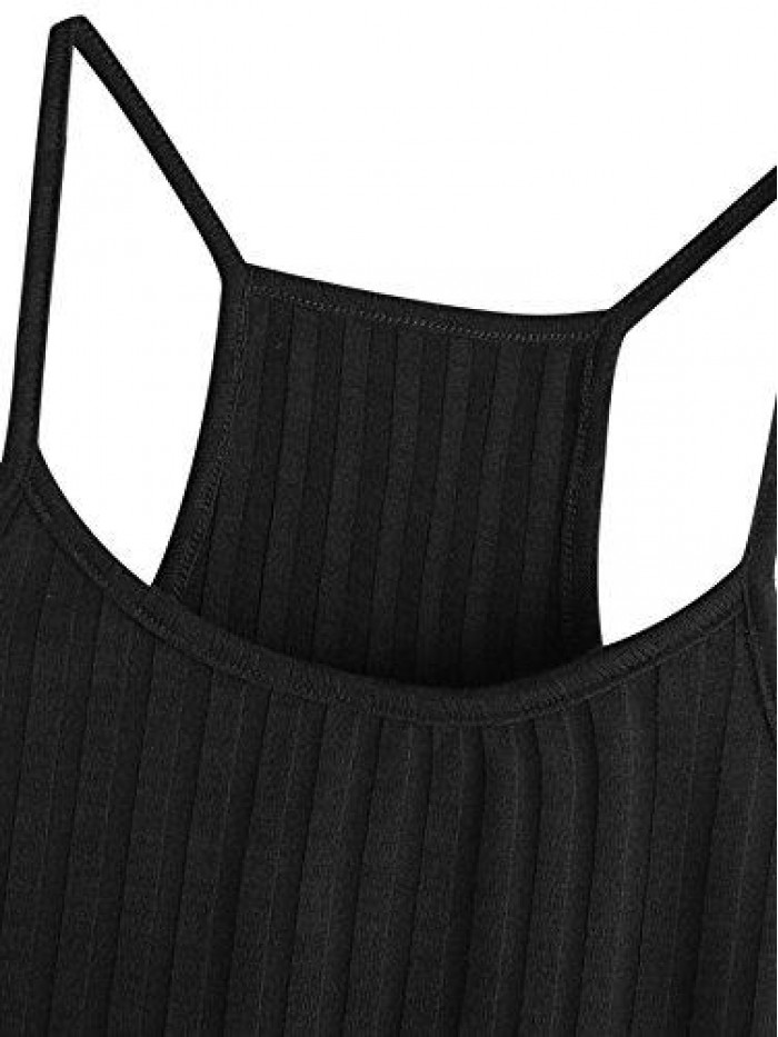 Women's Summer Basic Sexy Strappy Sleeveless Racerback Crop Top 