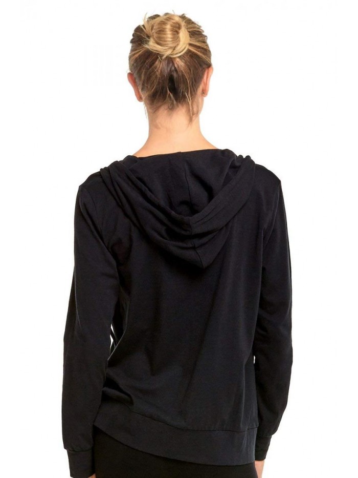 Women's Thin Cotton Zip Up Hoodie Jacket 