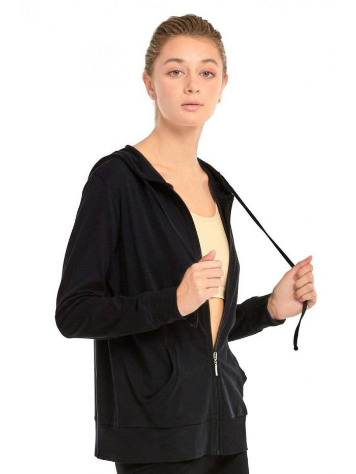 Women's Thin Cotton Zip Up Hoodie Jacket 