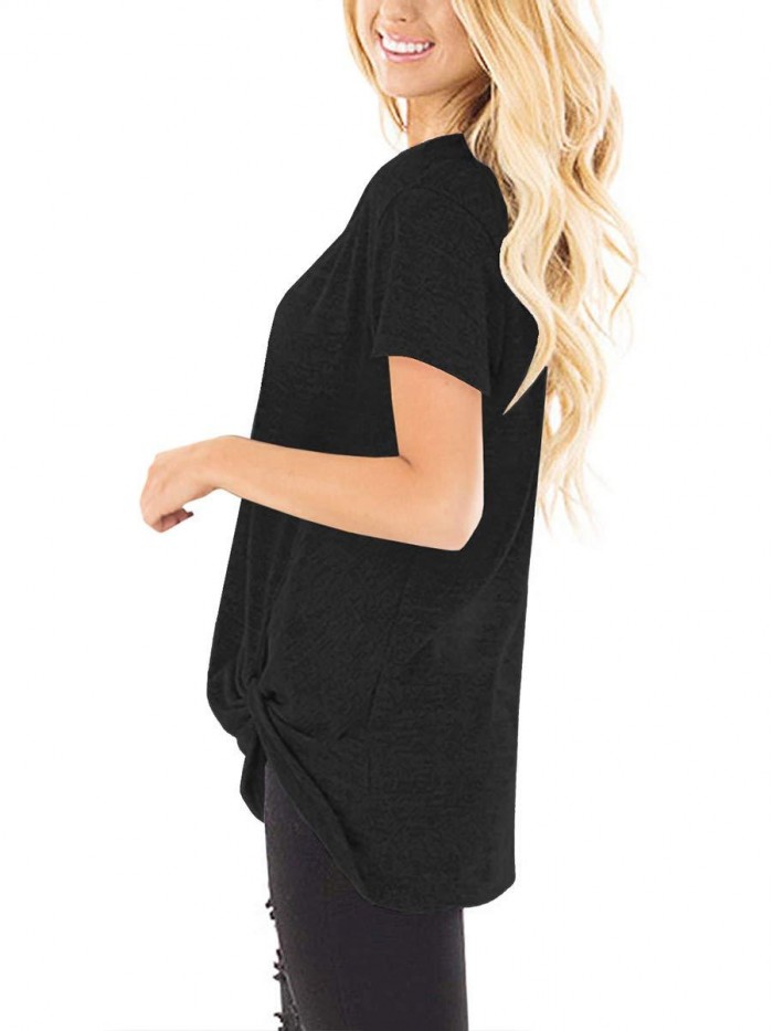 Women's Casual Shirts Twist Knot Tunics Tops 