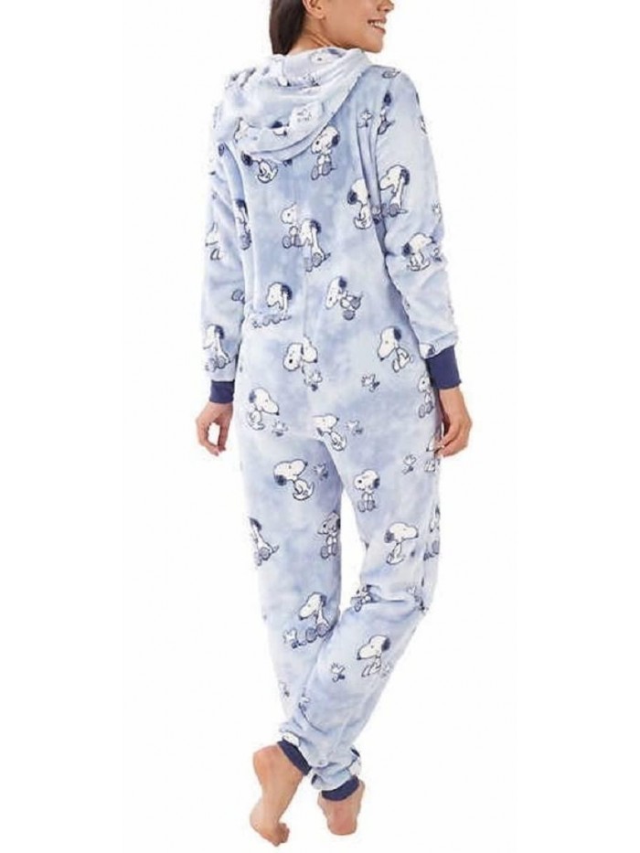 Munki Ladies' Luxe Plush One-Piece Hooded Pajama 