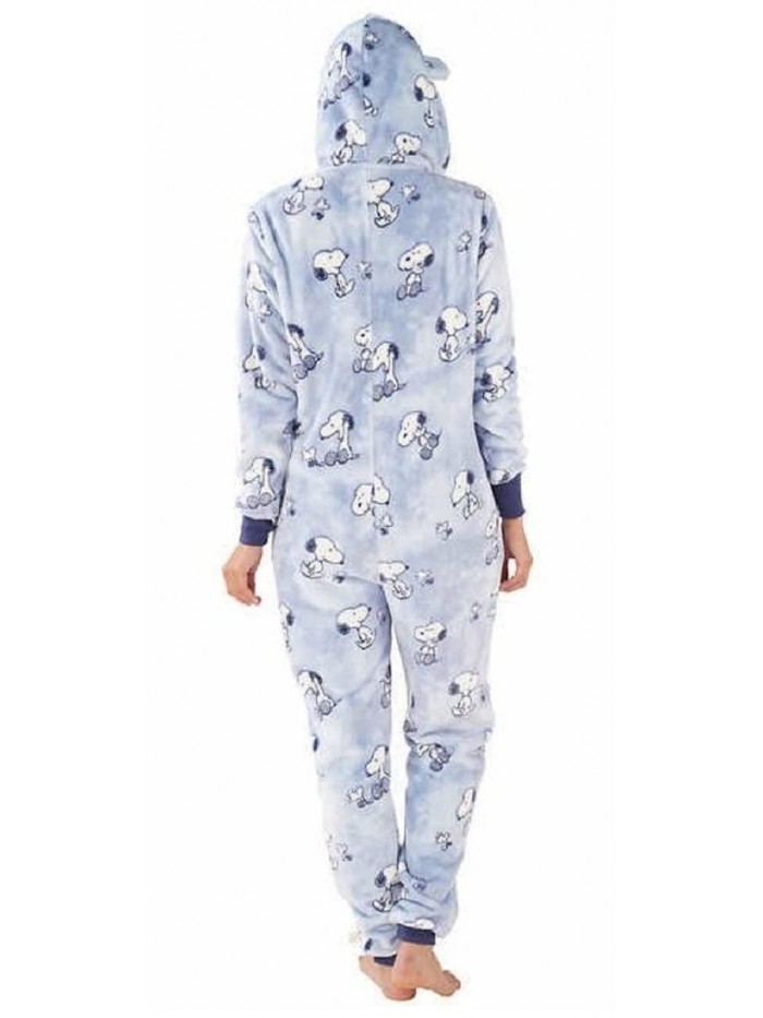 Munki Ladies' Luxe Plush One-Piece Hooded Pajama 