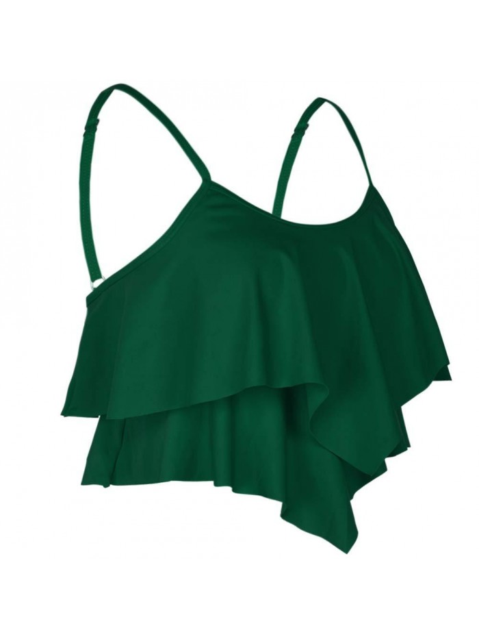 Women's Bikini Top Flounce Crop Top Falbala Ruffle Bathing Suit Top 