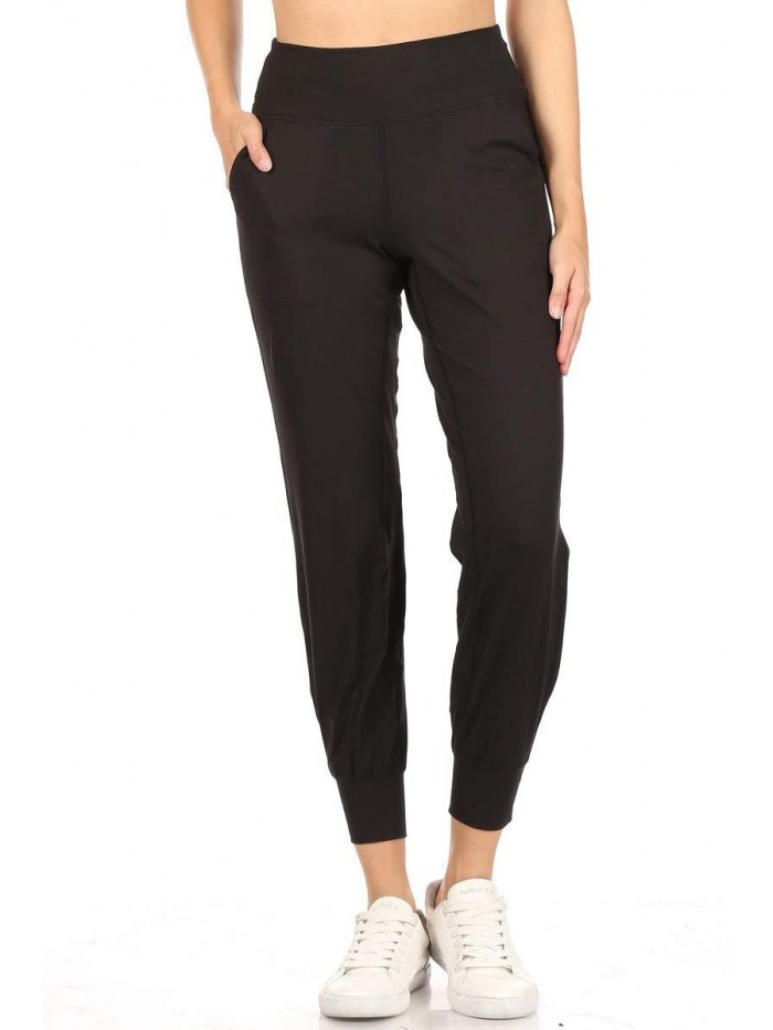 Depot Women's Printed Solid Activewear Jogger Track Cuff Sweatpants 