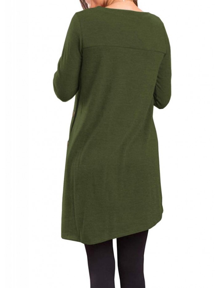 Women's Long Sleeve T Shirts Tunic Dress 