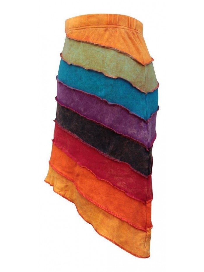 Fashion Women Summer Rainbow Hippie Skirt 