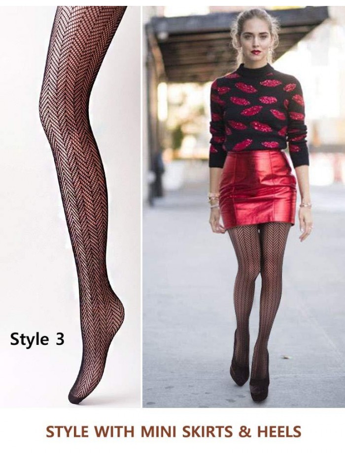 MONTE Women Patterned Fishnets Tights Small Hole Thigh High Sexy Stockings 