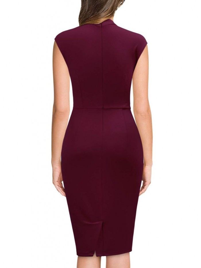 Women's Business Slim Style Ruffle Work Pencil Dress 