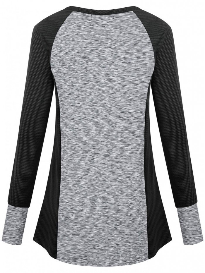 Women's Long Sleeve Hoodies Winter Workout Fitness Tops Exercise Shirt 