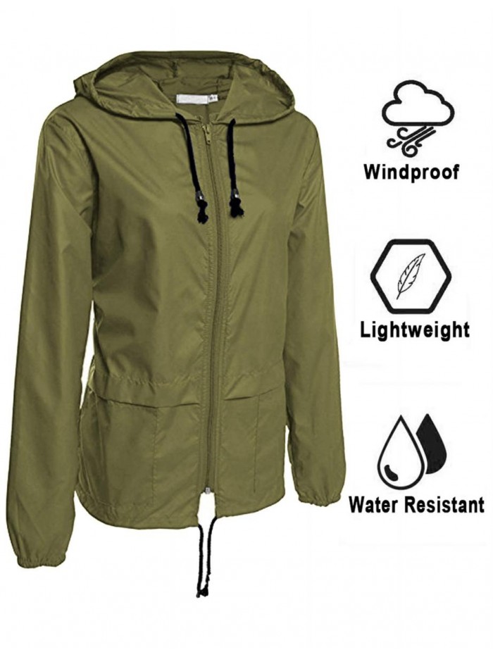 Raincoat Women Lightweight Waterproof Rain Jackets Packable Outdoor Hooded Windbreaker 