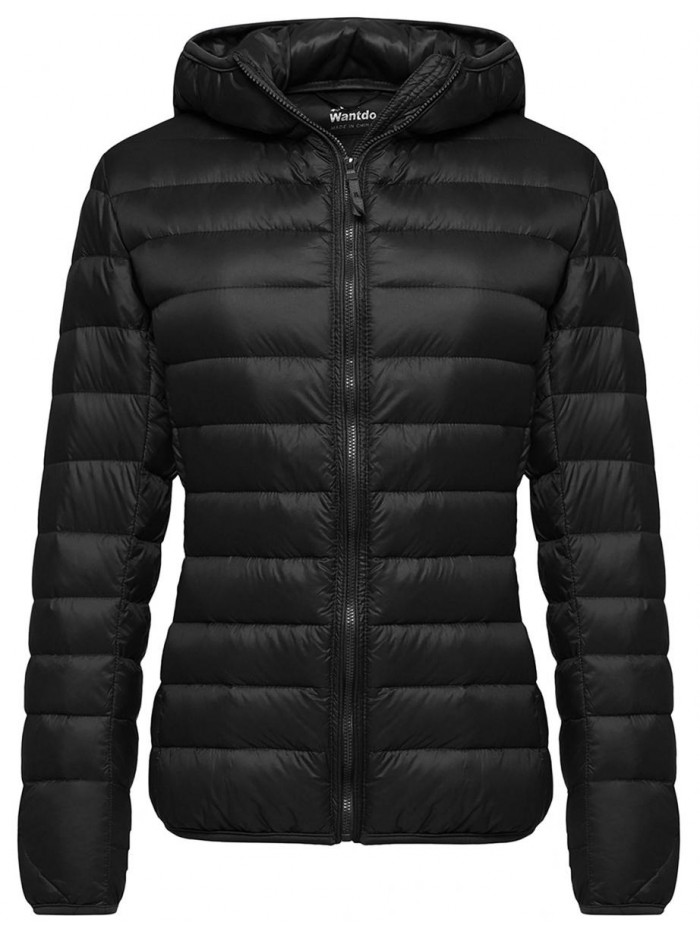 Women's Hooded Packable Ultra Light Weight Short Down Jacket 