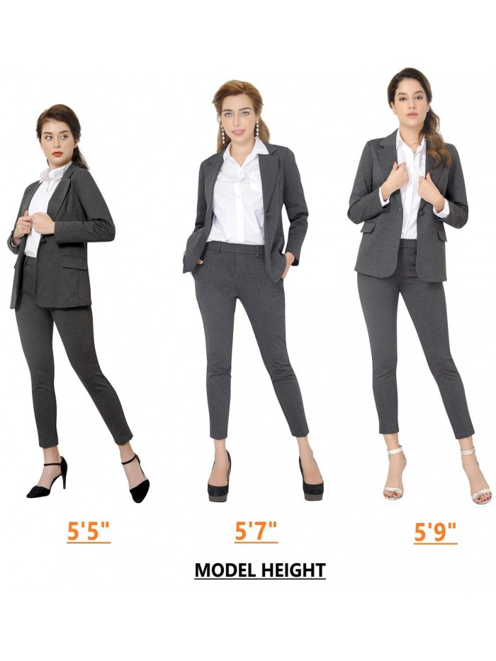 Women's Business Blazer Pant Suit Set for Work 