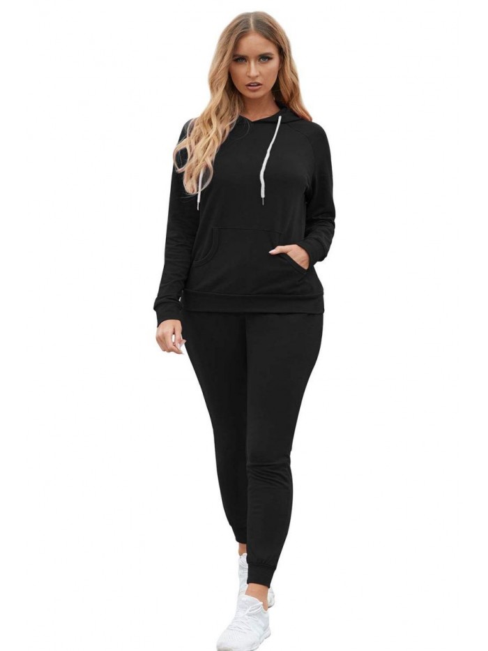 Fixmatti Women Pullover Hoodie Pockets Sweatpants Sport Jogger Sweatsuit