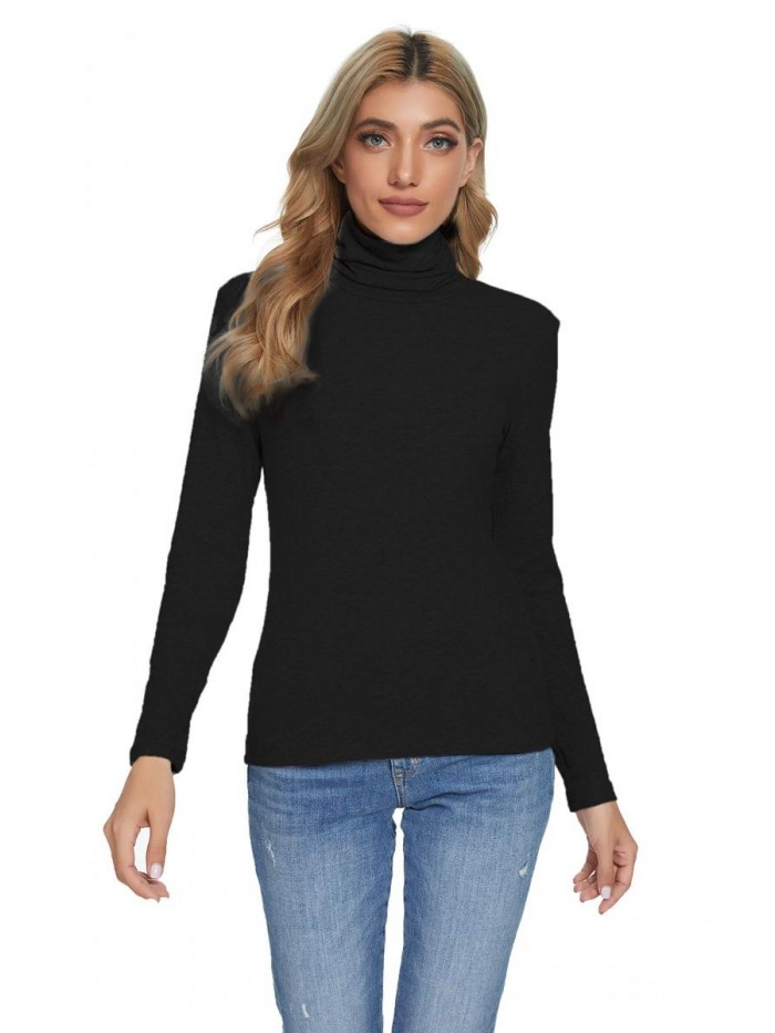 Evagnee Womens Long Sleeve Turtleneck Lightweight Slim Active Shirt