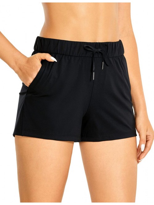 YOGA Mid-Rise Women's Stretch Lounge Travel Shorts...