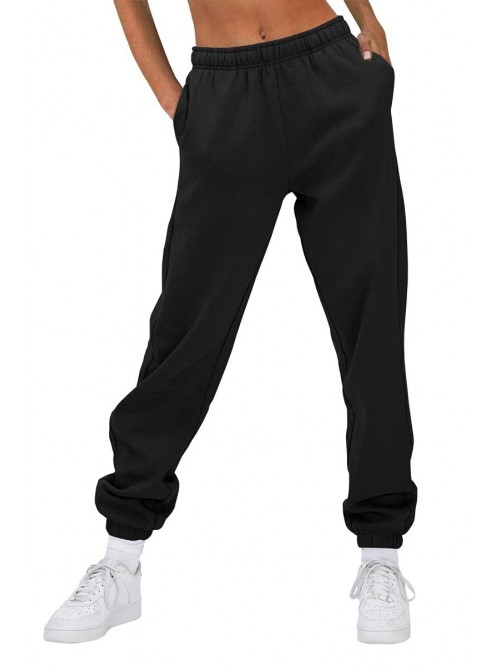 Women’s Casual Baggy Fleece Sweatpants High Wais...