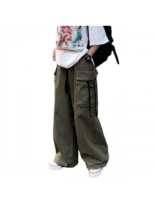 Goth Cargo Pants Baggy Wide Leg Pants Vintage Casu...