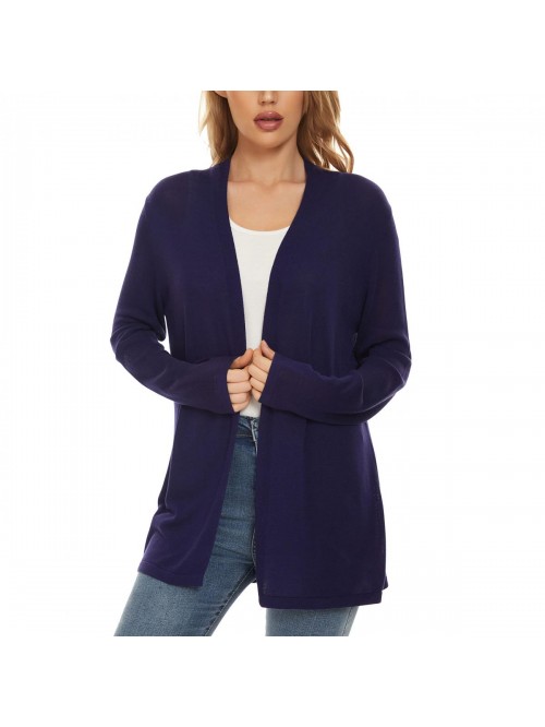 Women's Casual Open Front Lightweight Cardigan Lon...