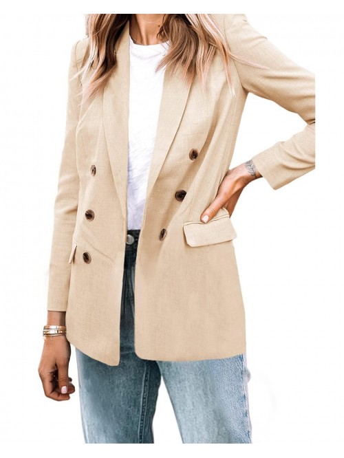 Womens Casual Lighweight Blazers Lapel Cut Collar ...