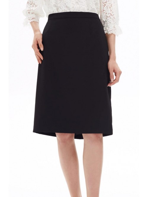 Women's Black Straight Suit Skirt Zipper Closure F...