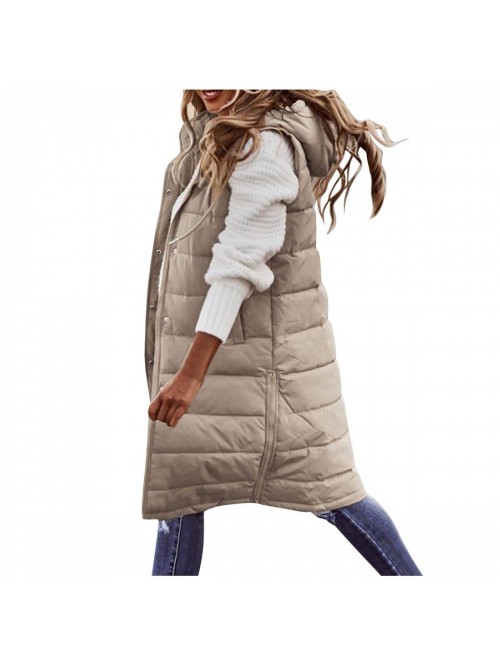 Long Puffer Vest Women's Down Coats & Jackets Wint...