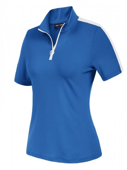 SMITH Women Golf Polo Shirts Zipper Moisture Wicki...