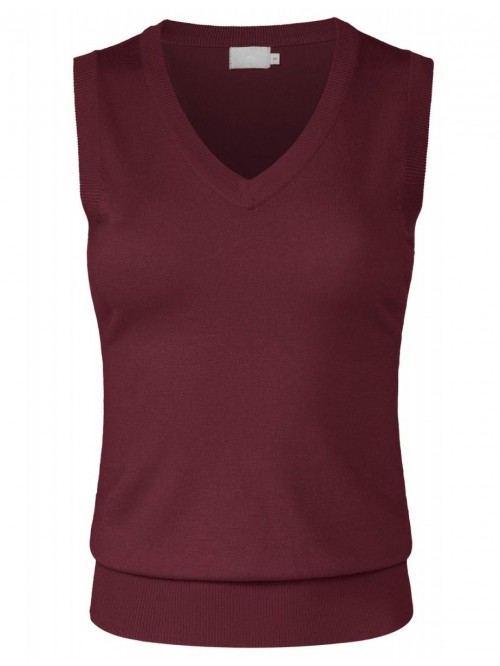 Women's Solid Basic V-Neck Sleeveless Soft Stretch...