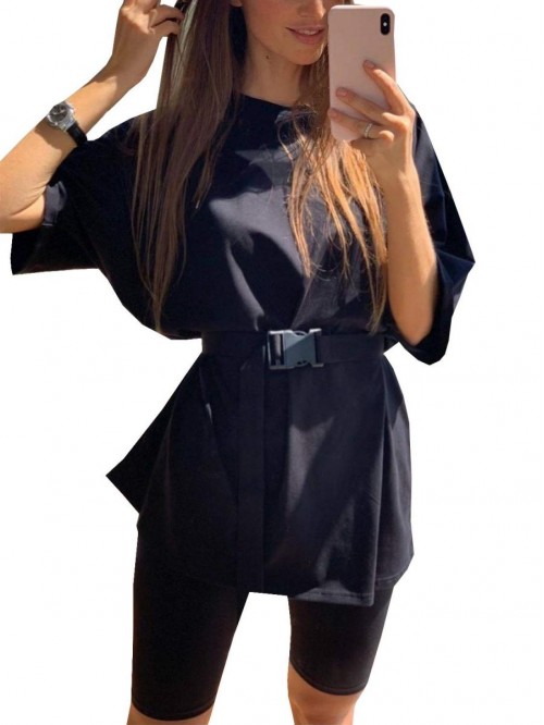 Women 2 Piece Outfit sets Casual Oversized T-Shirt...