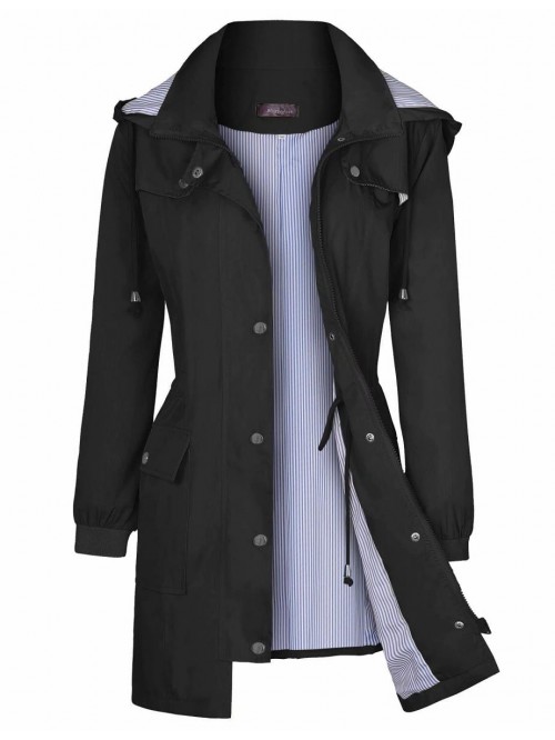 Women's Raincoats Windbreaker Rain Jacket Waterpro...