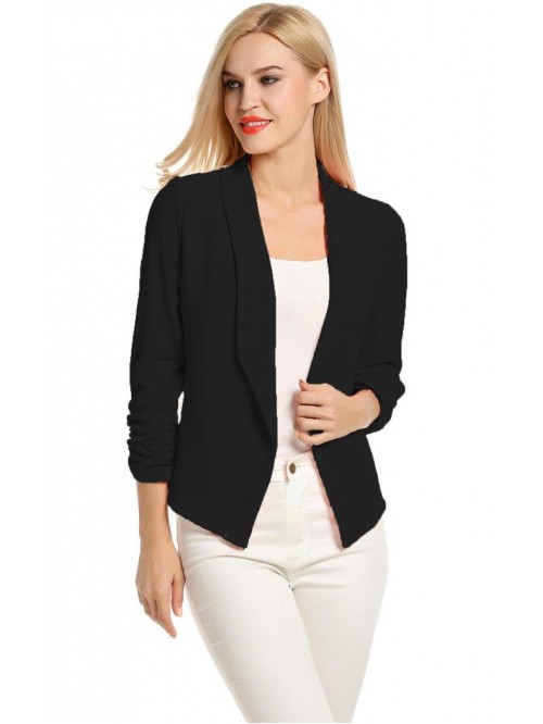 Women 3/4 Sleeve Blazer Open Front Cardigan Jacket...