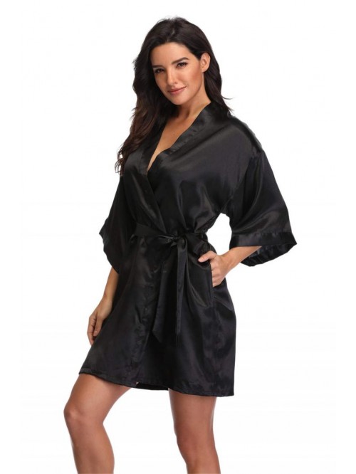 Pure Short Silky Robes Bridesmaid Bride Party Sati...