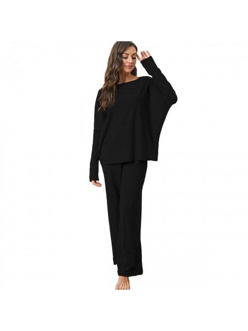 Womens 2 Piece Sweatsuit Sets Kintted Loose Wide L...