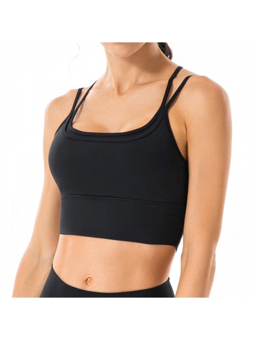 Lemedy Strappy Sports Bra Criss Cross Back Padded ...