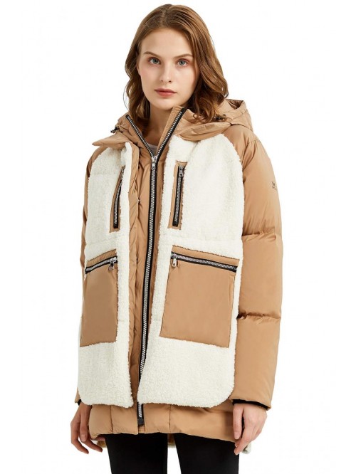 Orolay Women’s Sherpa Jacket Thickened Puffer Do...